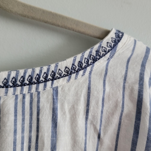 Westport 2x Plus Size Embroidered Cotton Striped Tunic - Picture 11 of 14